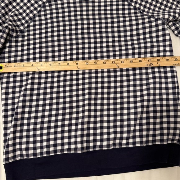 Draper James Natalie G Long Sleeve Sweatshirt Navy Blue White Womens Medium - Picture 7 of 7